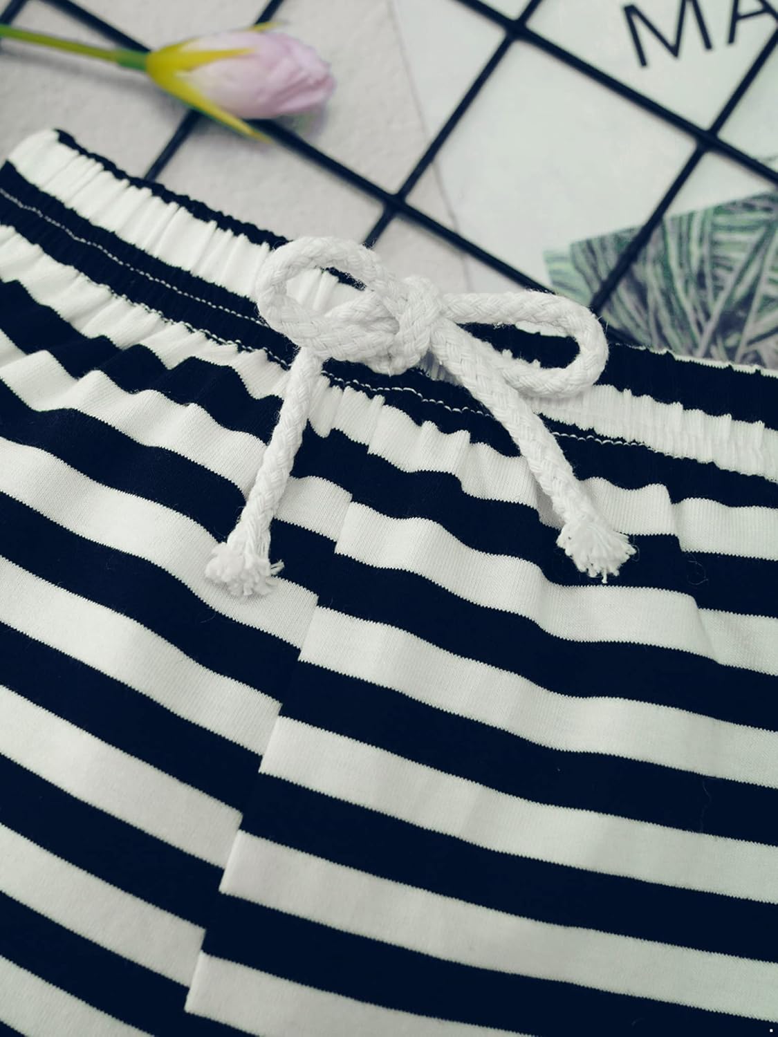 Venjoe Baby Boys Striped Drawstring Bloomers