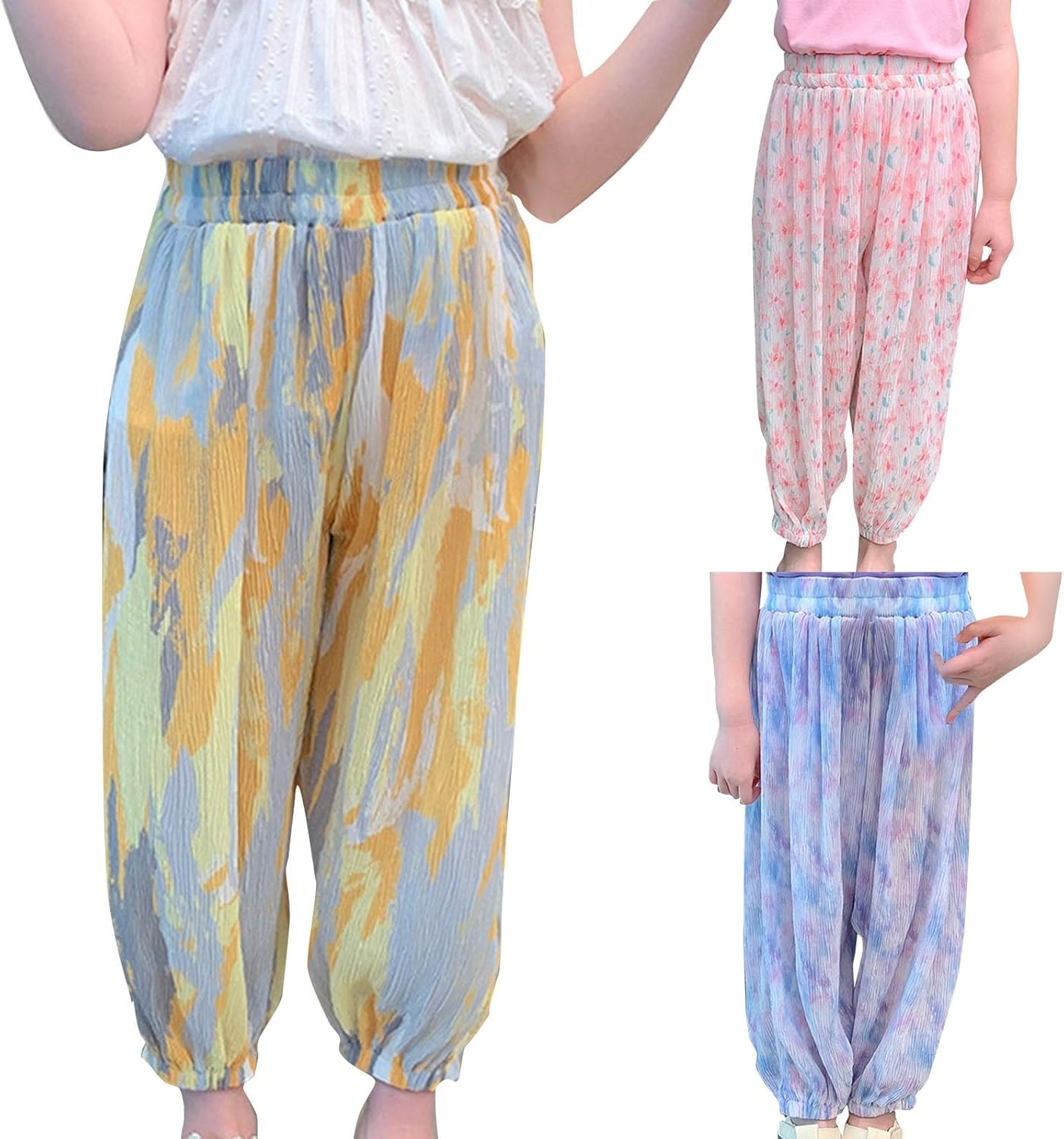 Adorable Tie-Dye Harem Pants for Toddler Boys Elastic Waist