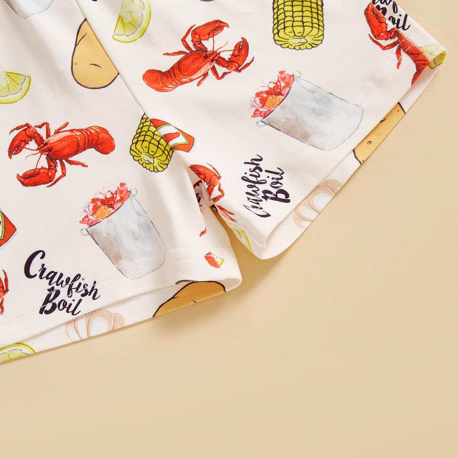 Motlapol Toddler Boy Crawfish Print 2-Piece Set