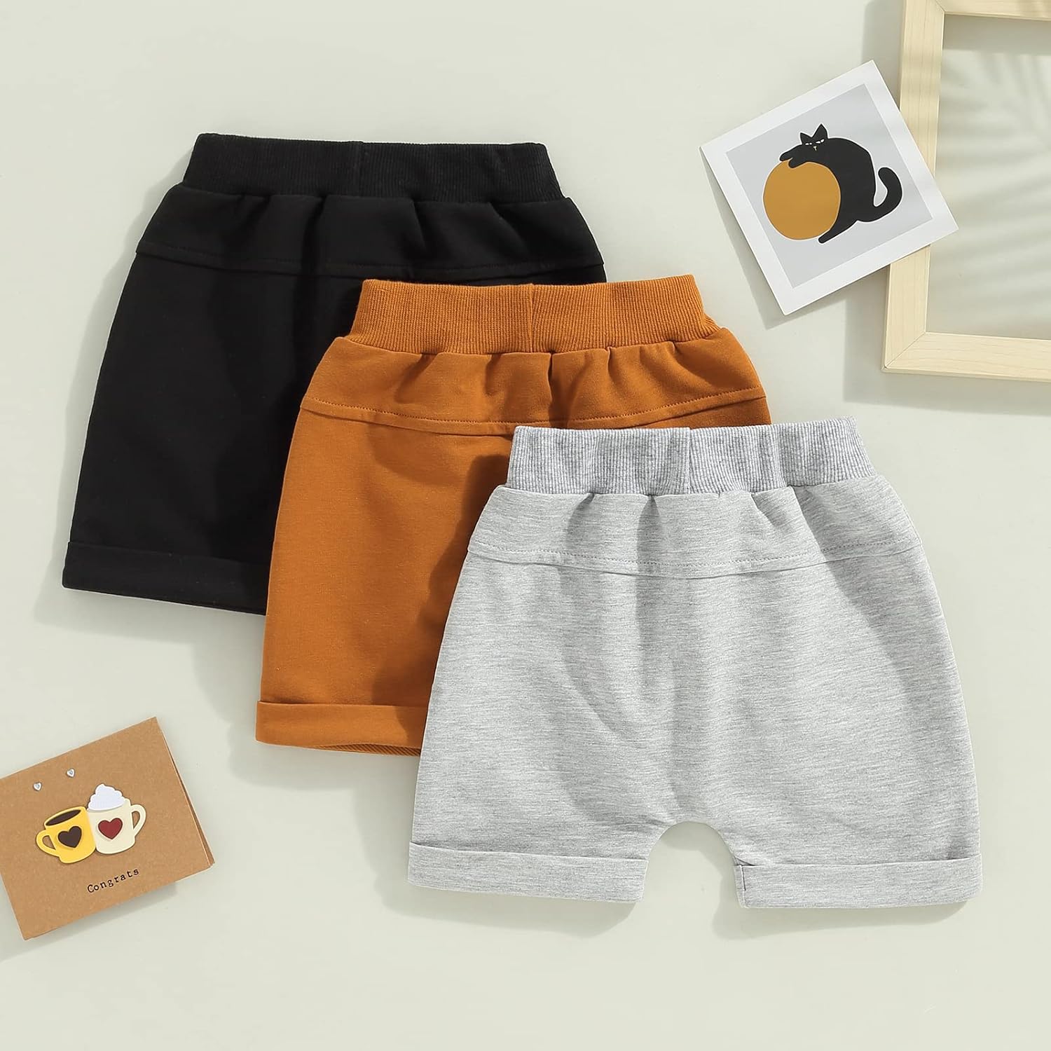 3-Piece Set for Boys Cute Summer Beach Shorts