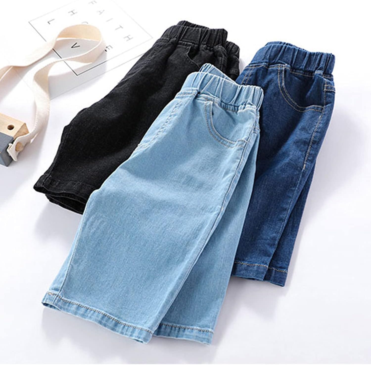 EISHOW Toddler Denim Shorts with Pockets for Boys Girls