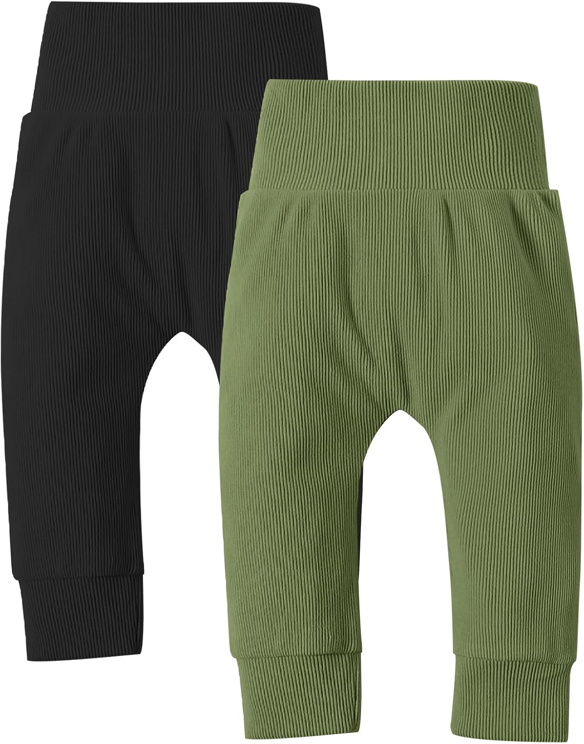 Kionio 2-Pack Elastic Waist Newborn Jogger Pants for Boys