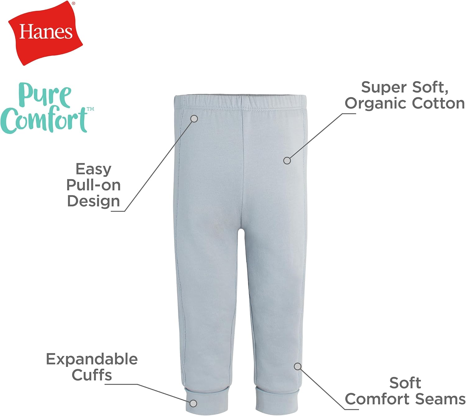 Hanes Unisex Pure ComfortFrench Terry Joggers 2-Pack