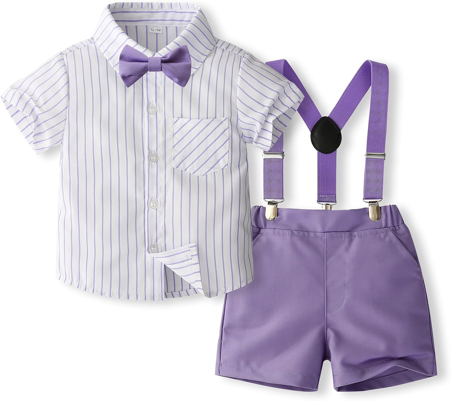 Baby Boy Suit Set - Boho Bowtie suspenders