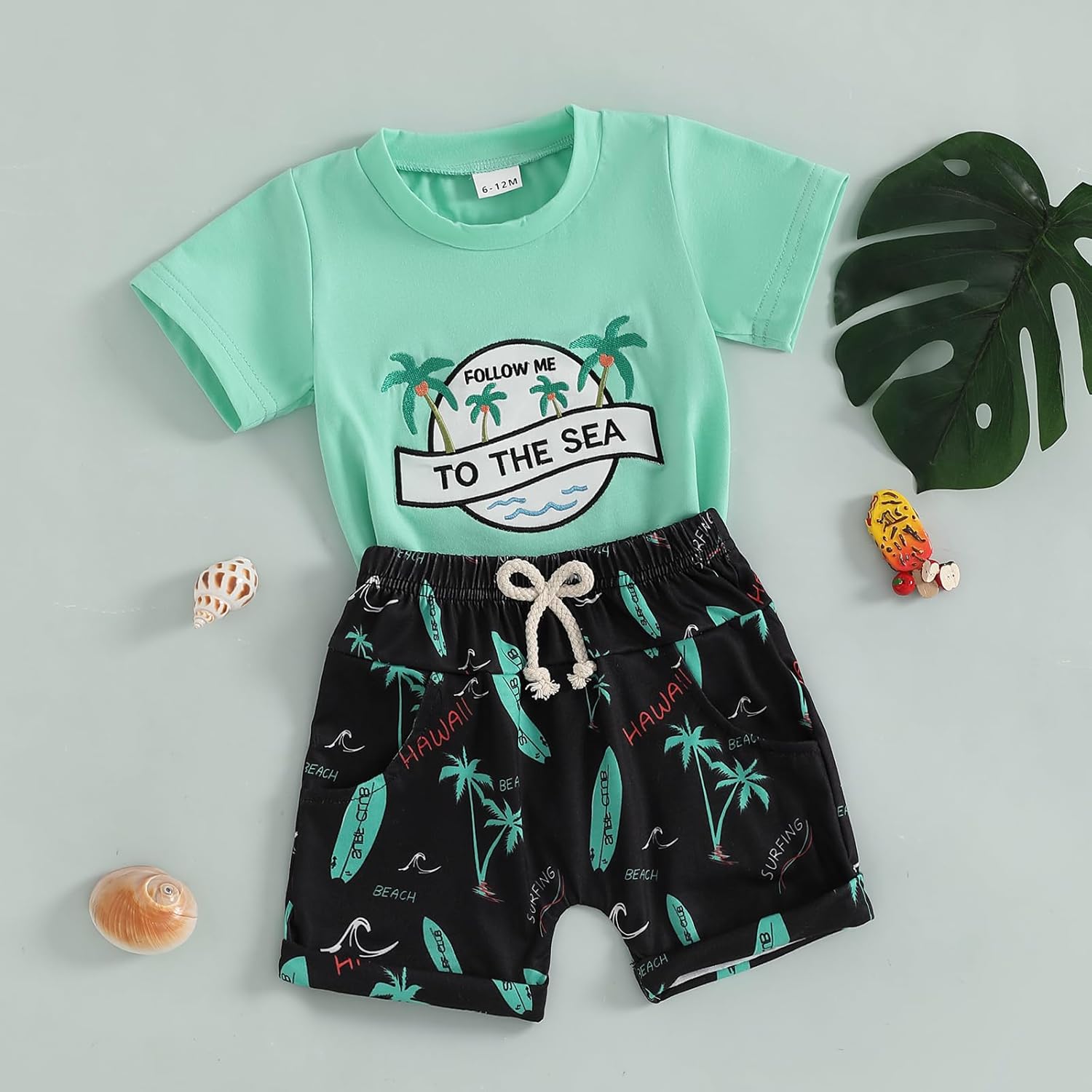 Toddler Boy Summer Clothes Set with Hawaiian Shirts and Shorts