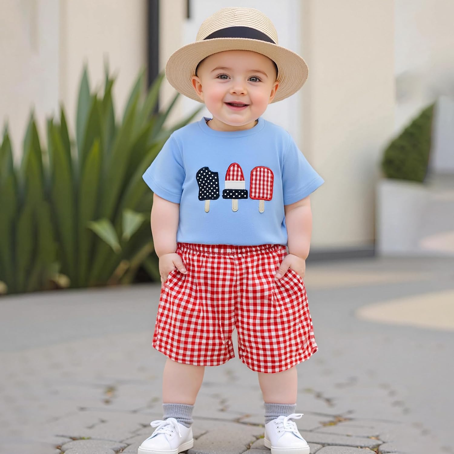 4th of July Popsicle Toddler Boy Outfit Set T-Shirt and Shorts