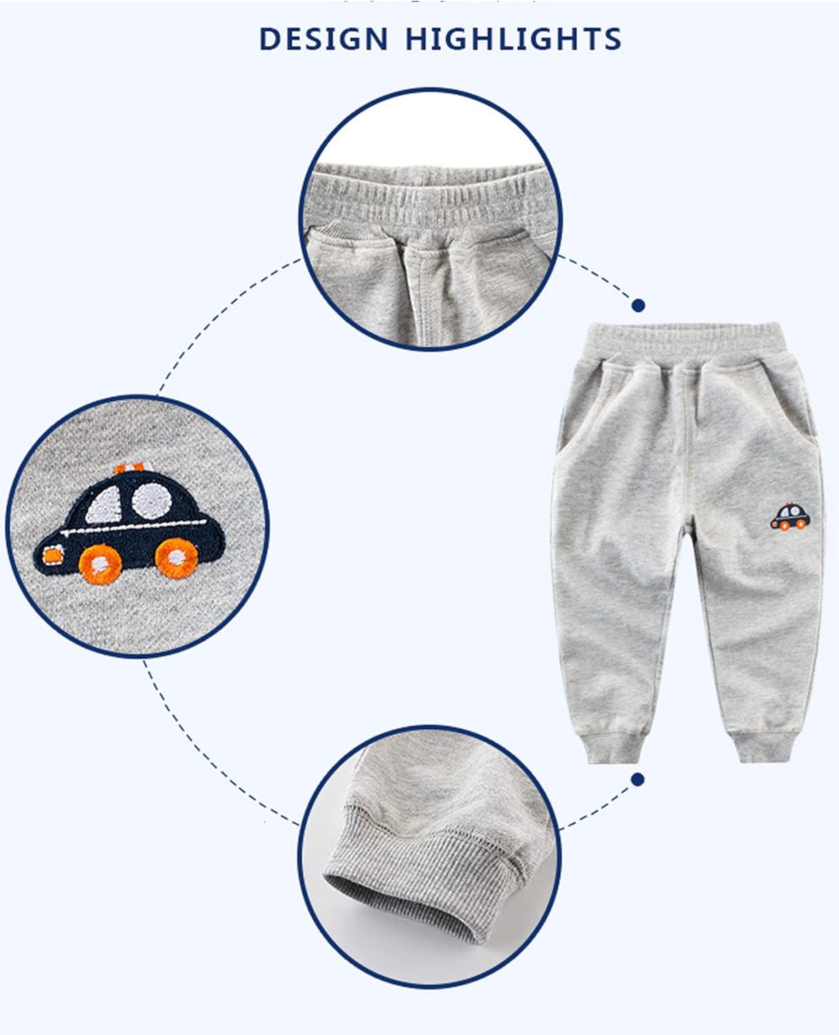 Bright Soft 100 Cotton Toddler Boys Sweatpants