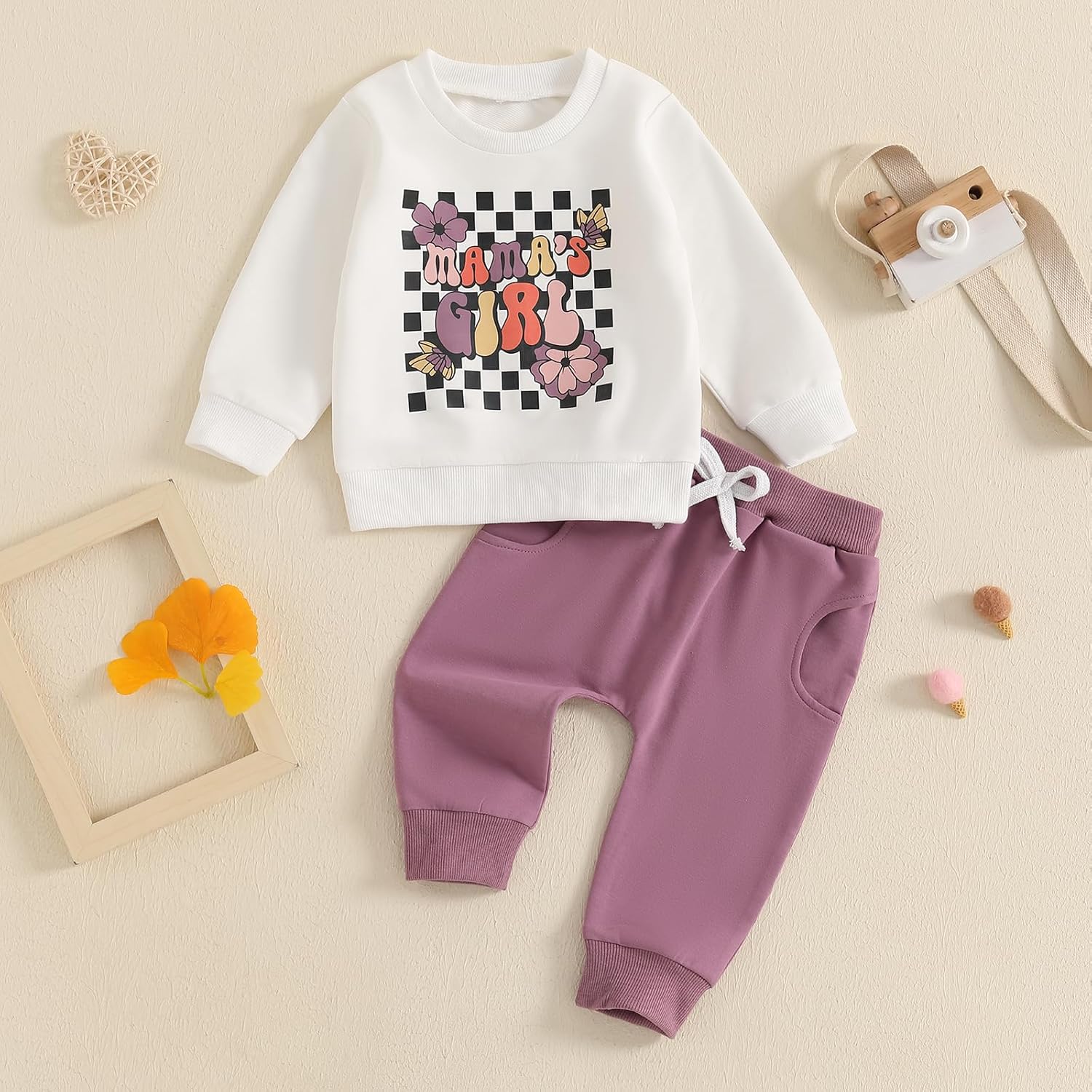 Perfect Toddler Essentialscheckedrinterface Top Pants Set for Growth Style