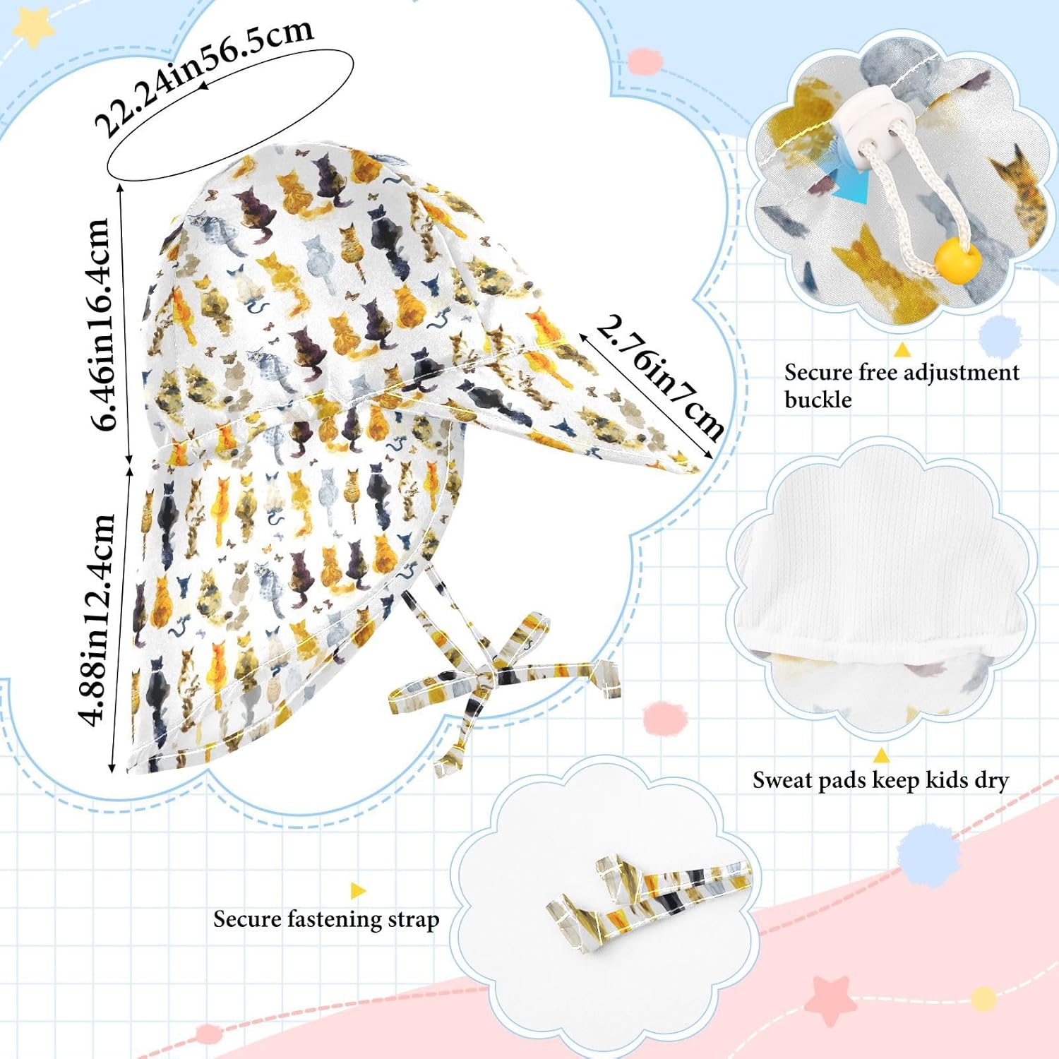 KLL Kids Sun Hat with UPF 50 Protection