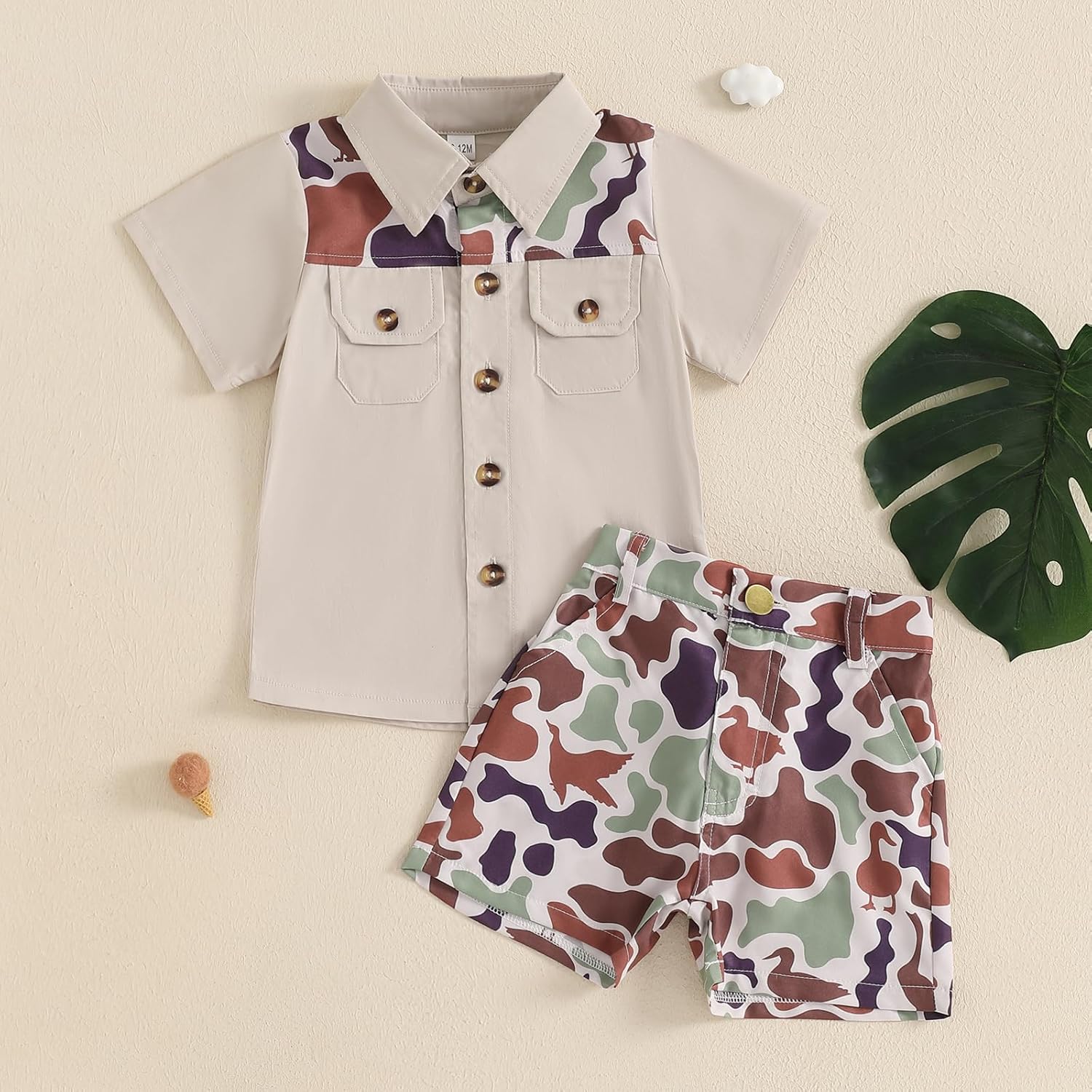 Mobbdow Toddler Boy Duck Camo Hunting Outfit