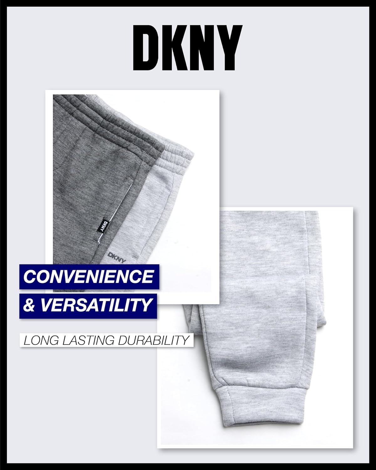 DKNY Baby Boys 2-Pack Fleece Joggers 2T-7