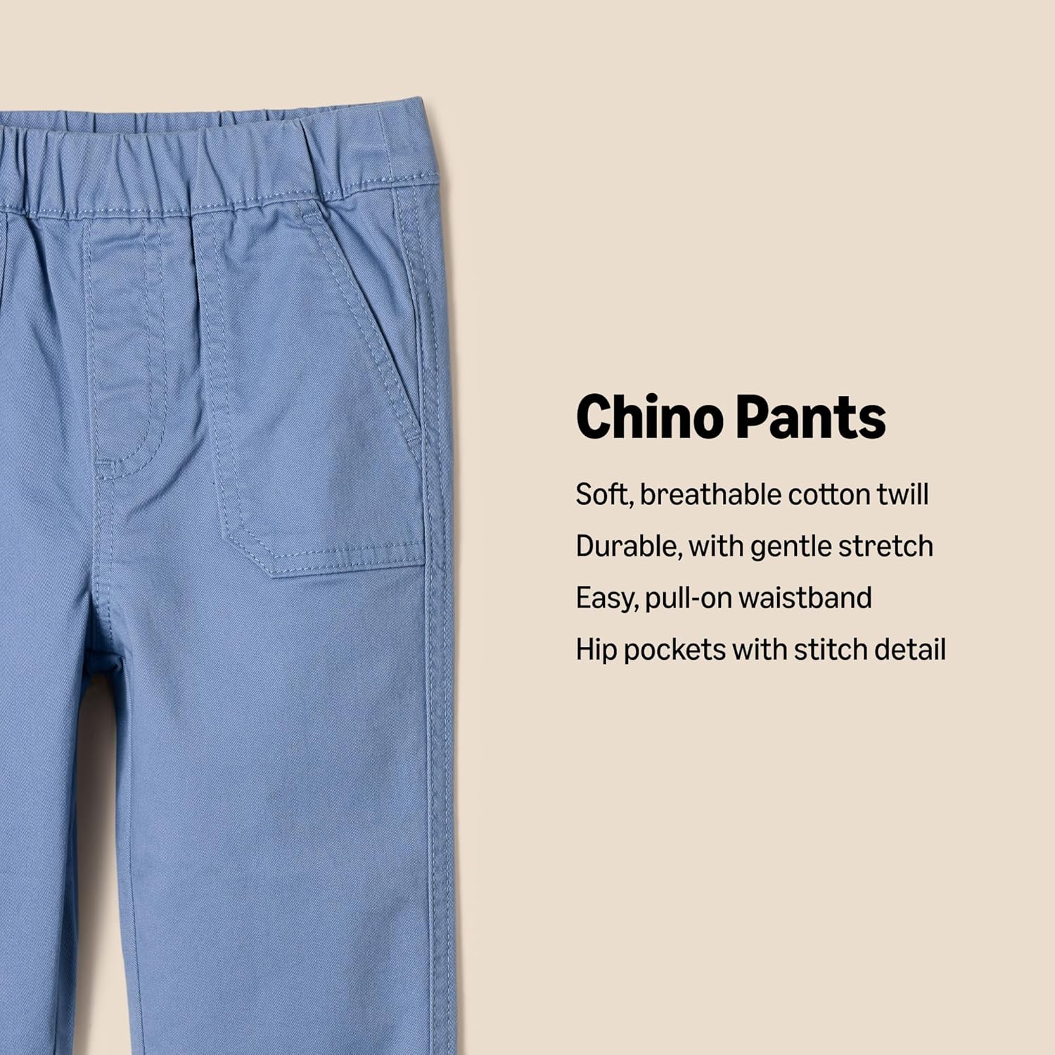 Amazon Essentials x Sofia Grainge Collaborative Stretch Chino for Toddler Boys