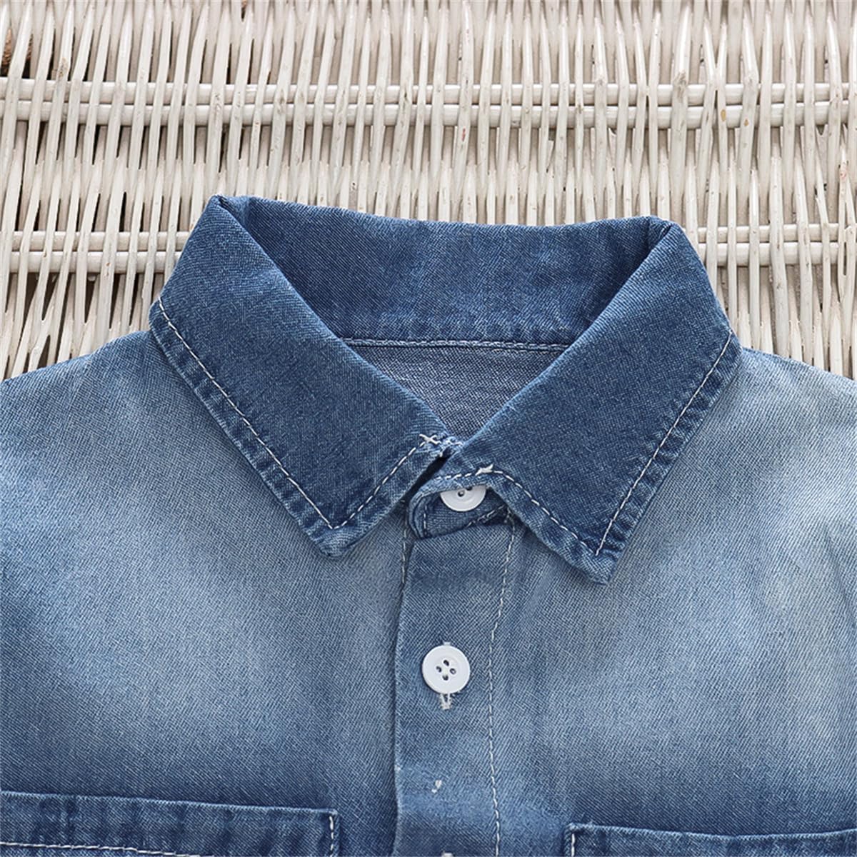 WIAINIBI Baby Boys Denim Gradient Set