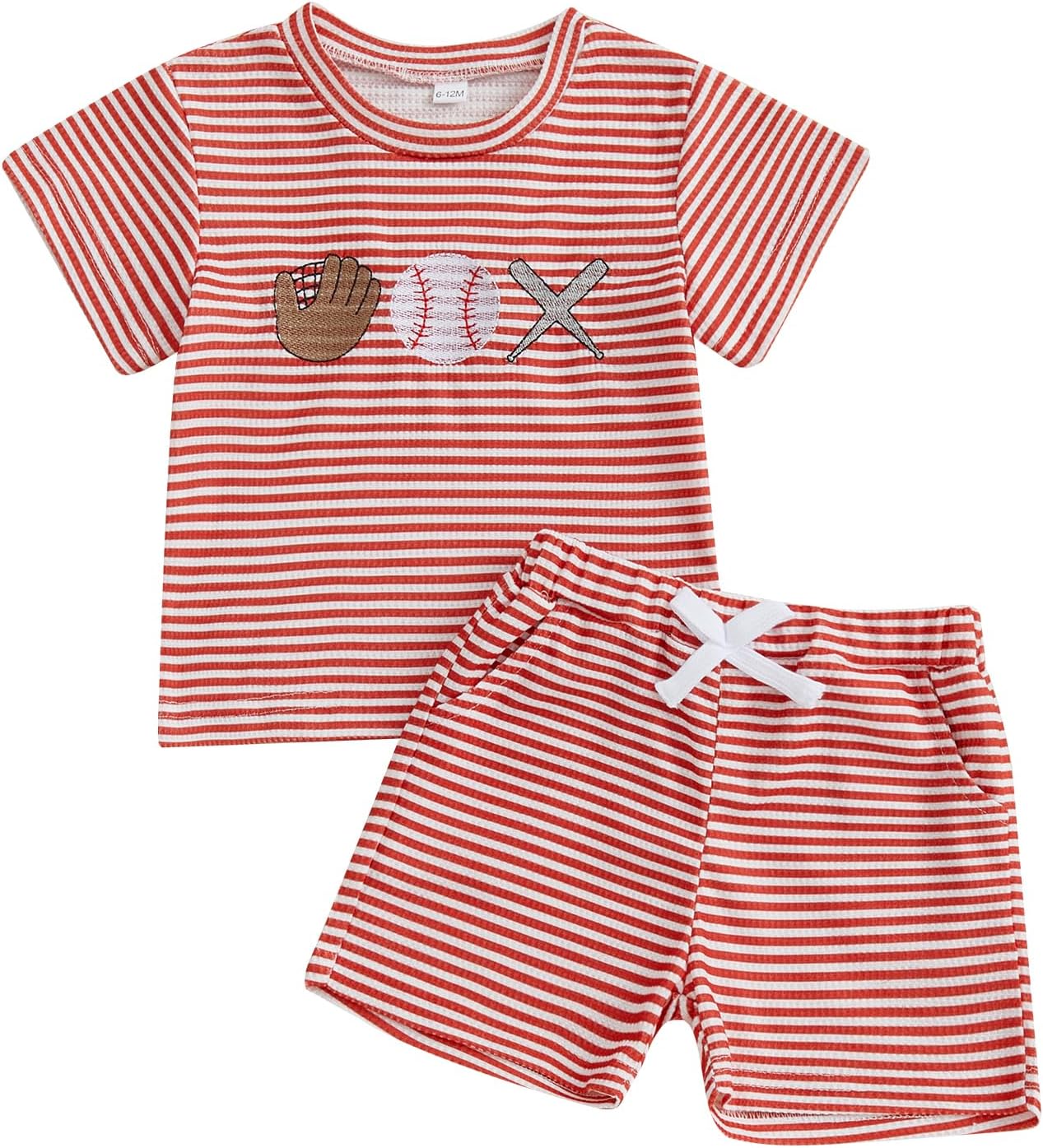 Toddler Baseball Stripe T-Shirt and Shorts Set