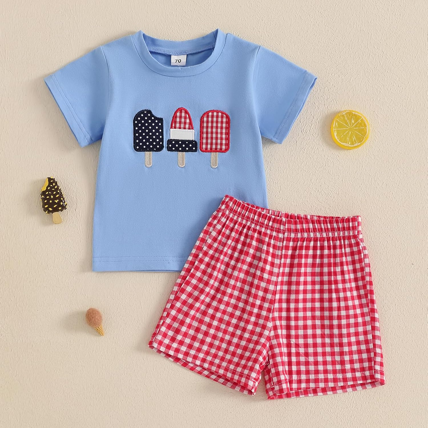 4th of July Popsicle Toddler Boy Outfit Set T-Shirt and Shorts