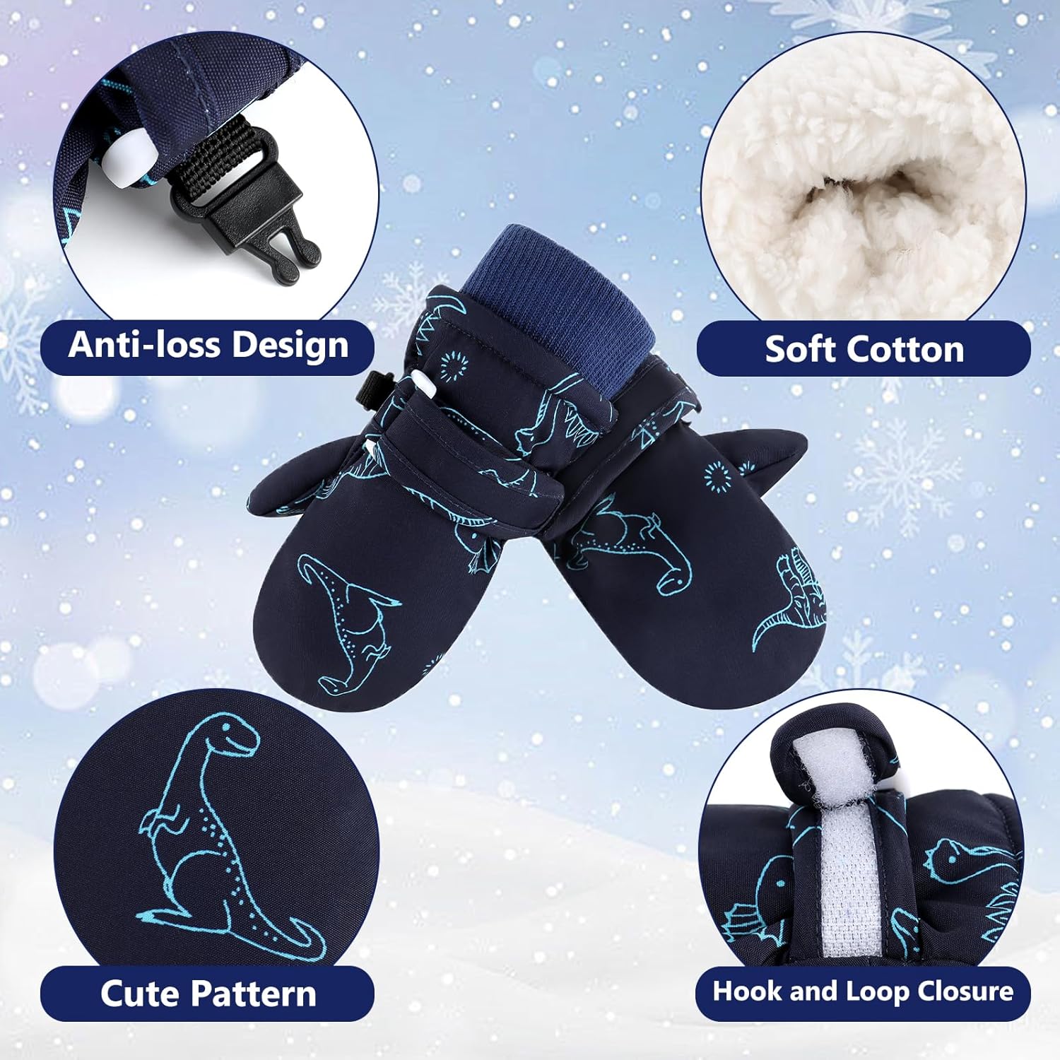 FUOITA Toddler Winter Gloves Fun Durable