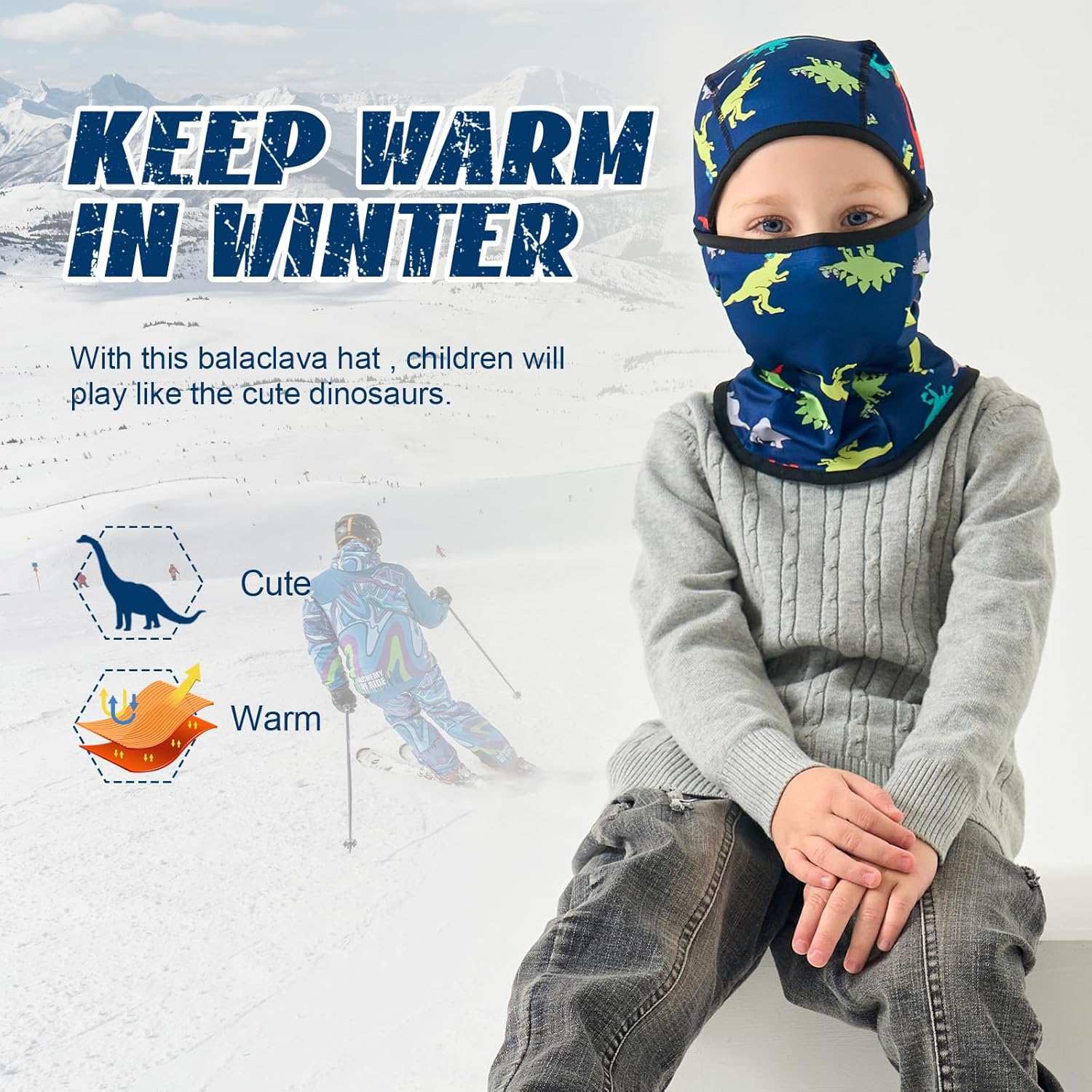 Toddler Boys Winter Balaclava Hat Windproof