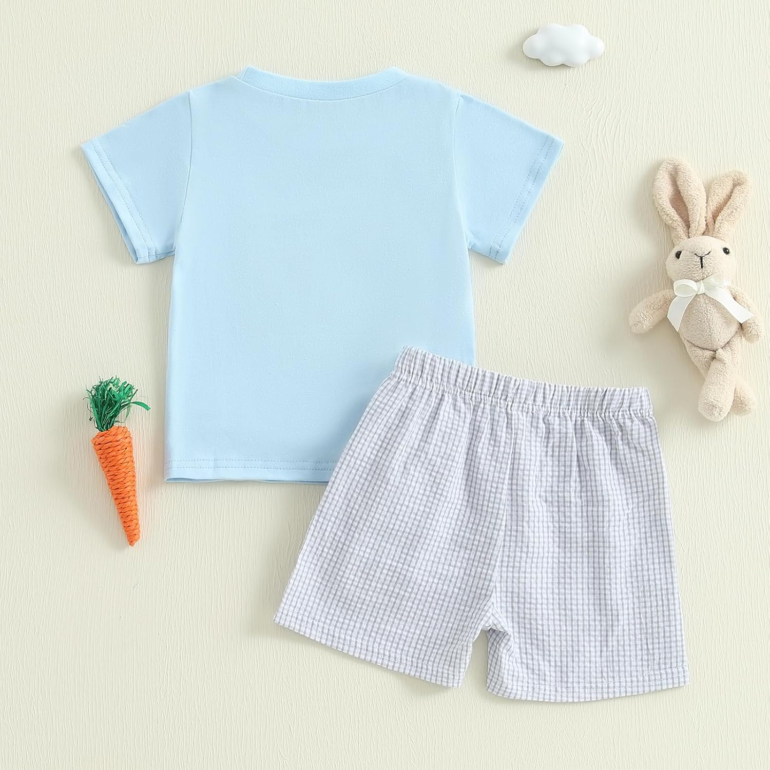 Baby Boy Easter Set with Bunny Carrot Embroidery