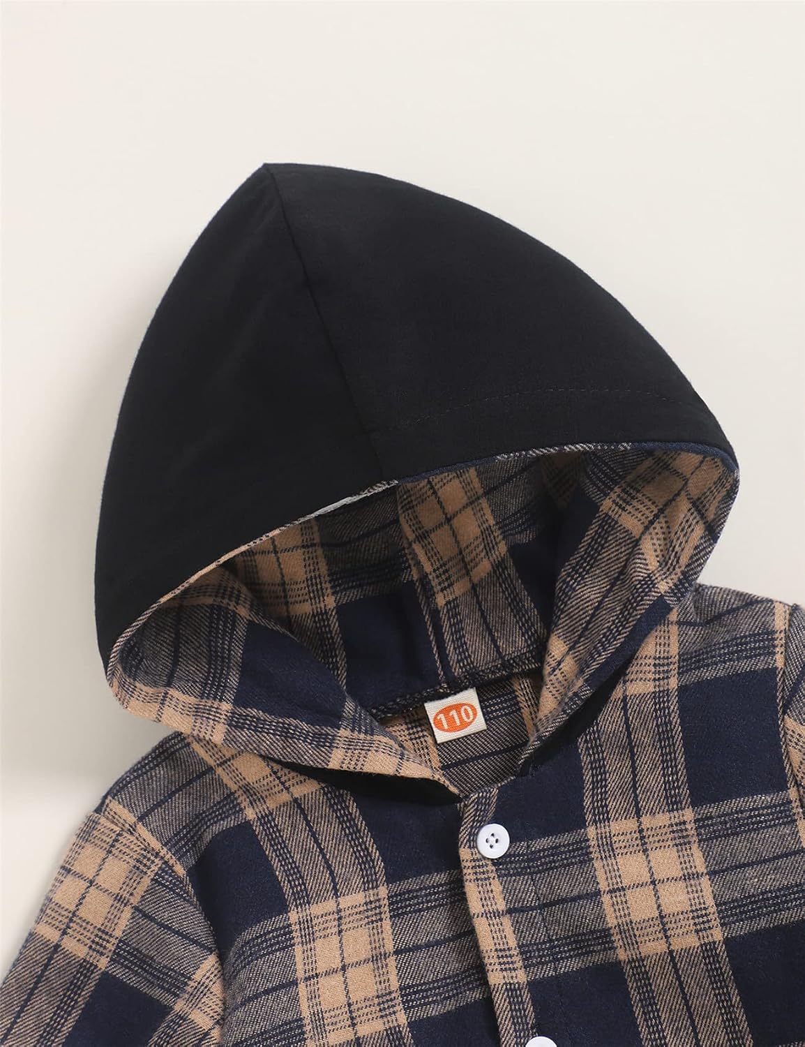 Fuermos Toddler Boys Flannel Lattice Button-Down Hoodie Set - FallWinter Perfectly CozyBundle