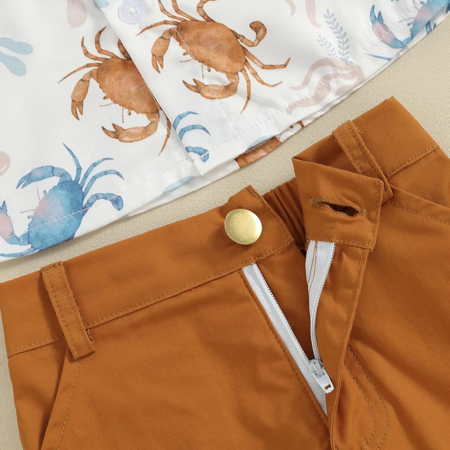Licupiee Perfect Ocean Print Shorts Set for Toddler Boys