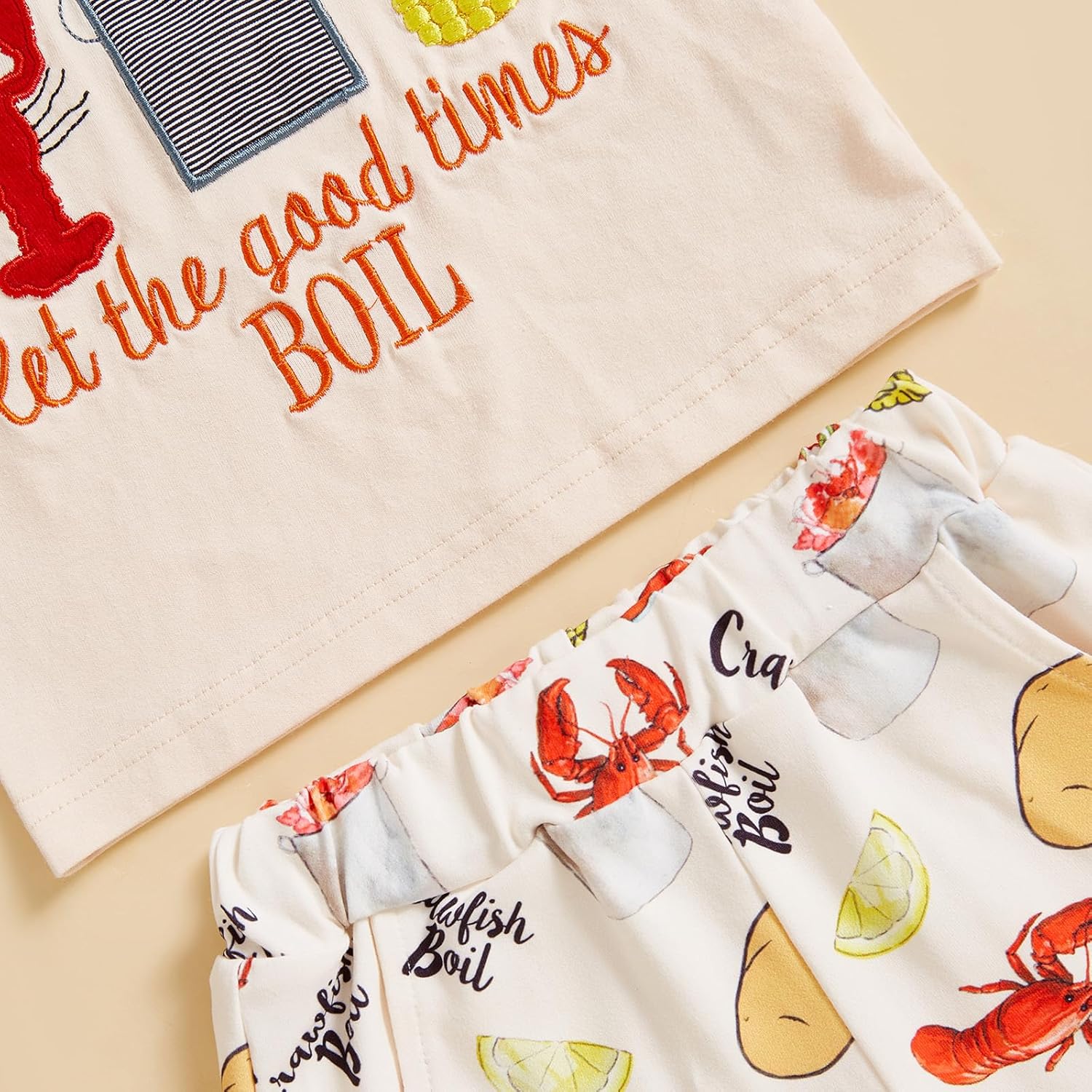 Motlapol Toddler Boy Crawfish Print 2-Piece Set