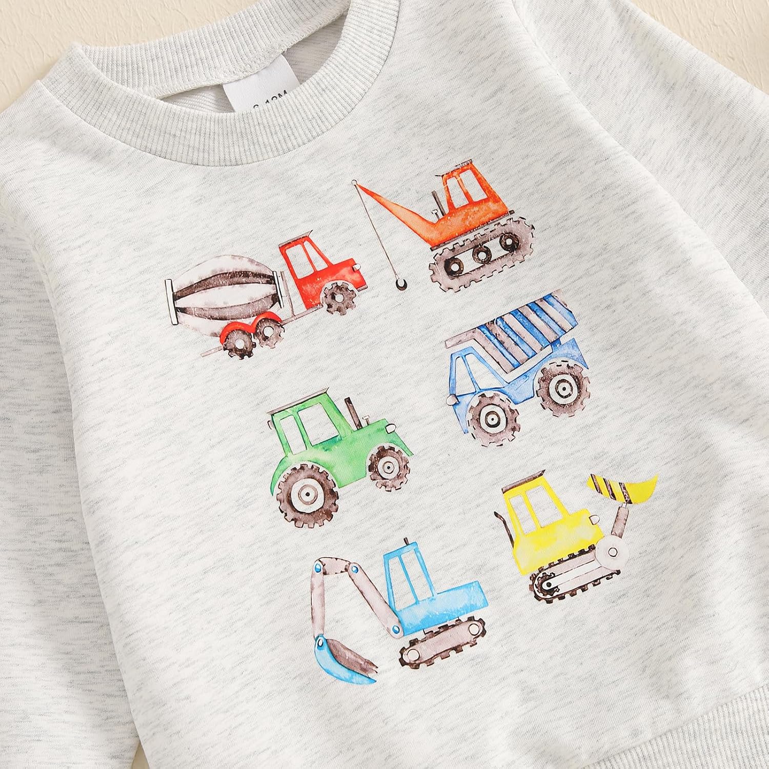 Pudcoco Toddler Boy Fall Winter Construction Truck Excavator Outfit Set