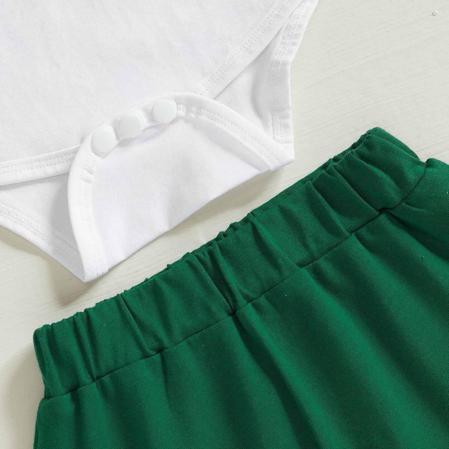 My First St Patricks Day Baby Boy Outfit - Clover Print Romper Pants Set