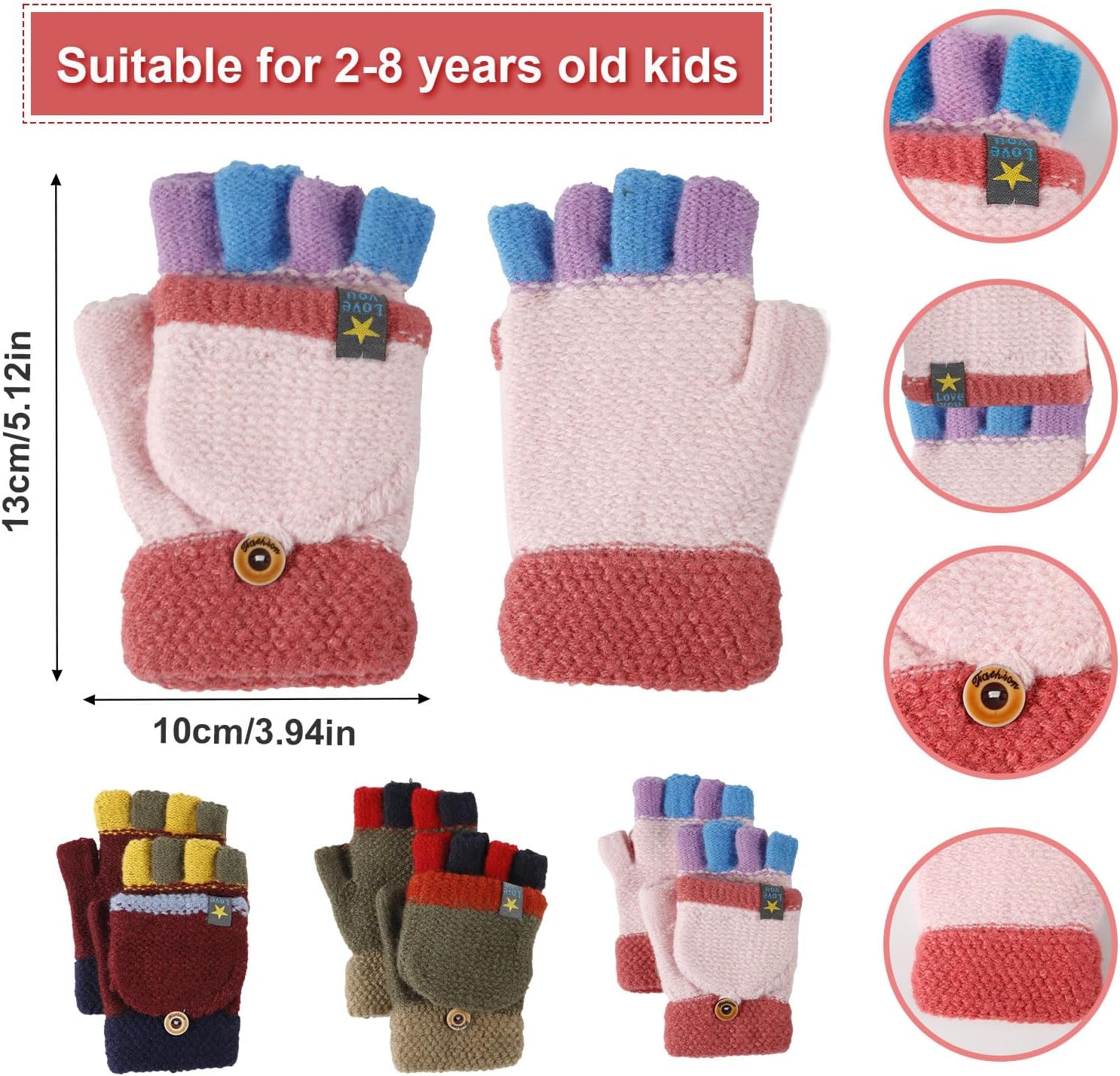 Flip Top Winter Gloves for Kids