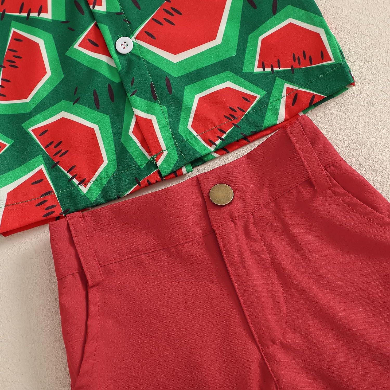 Relaxed Toddler Boys Outfit with Watermelon Print Set