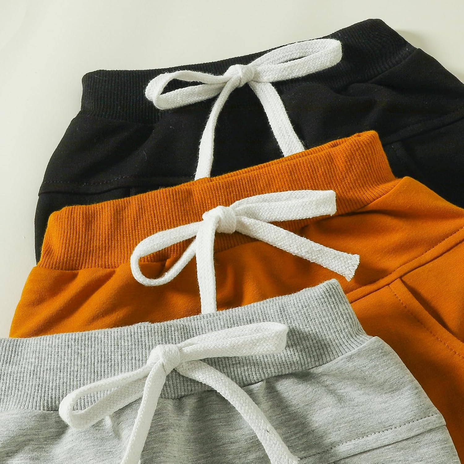 Covvoliy Toddler 3 Pack Solid Color Sweatpants