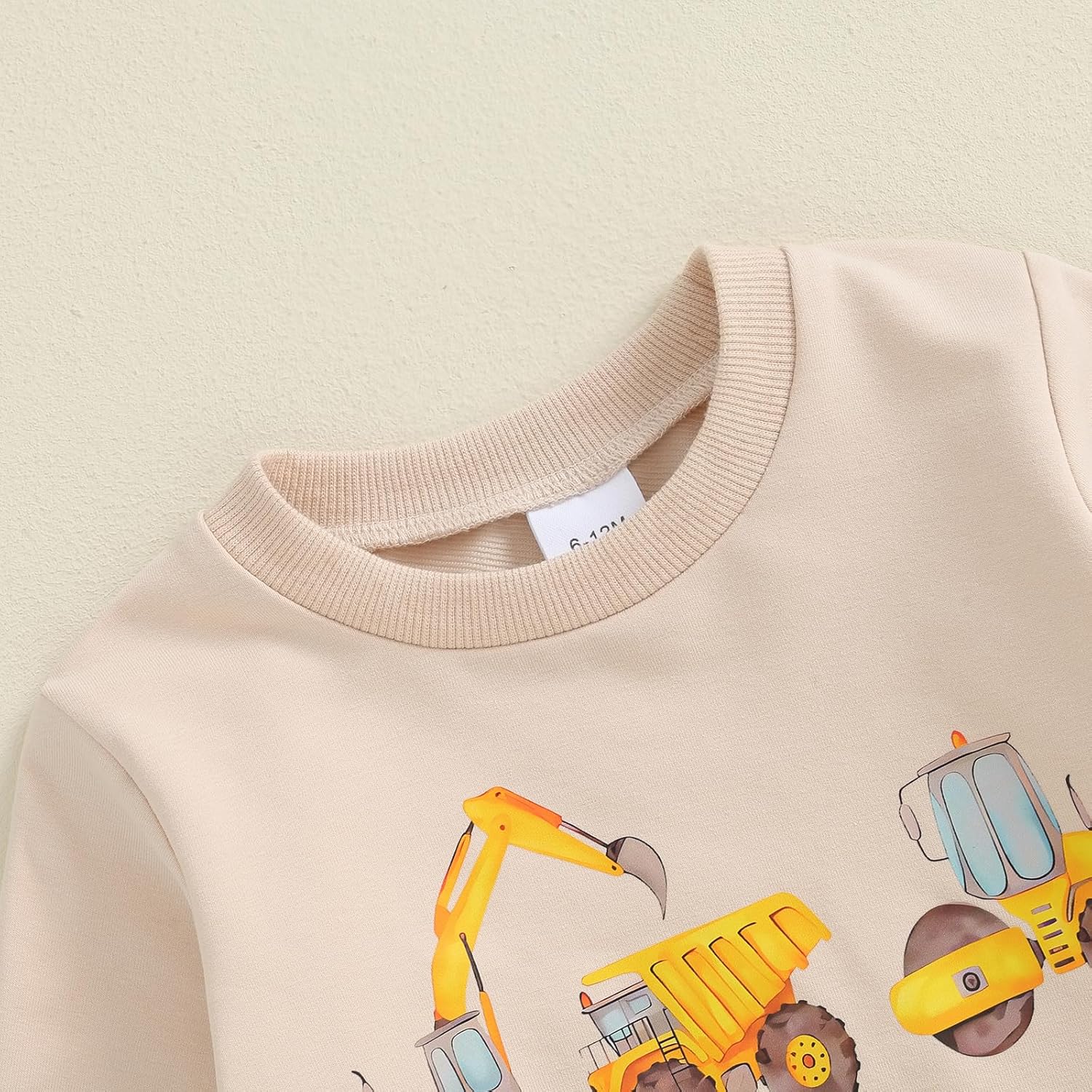 Pudcoco - Excavator Construction Toddler Outfit Set - Construction Kids Clothing