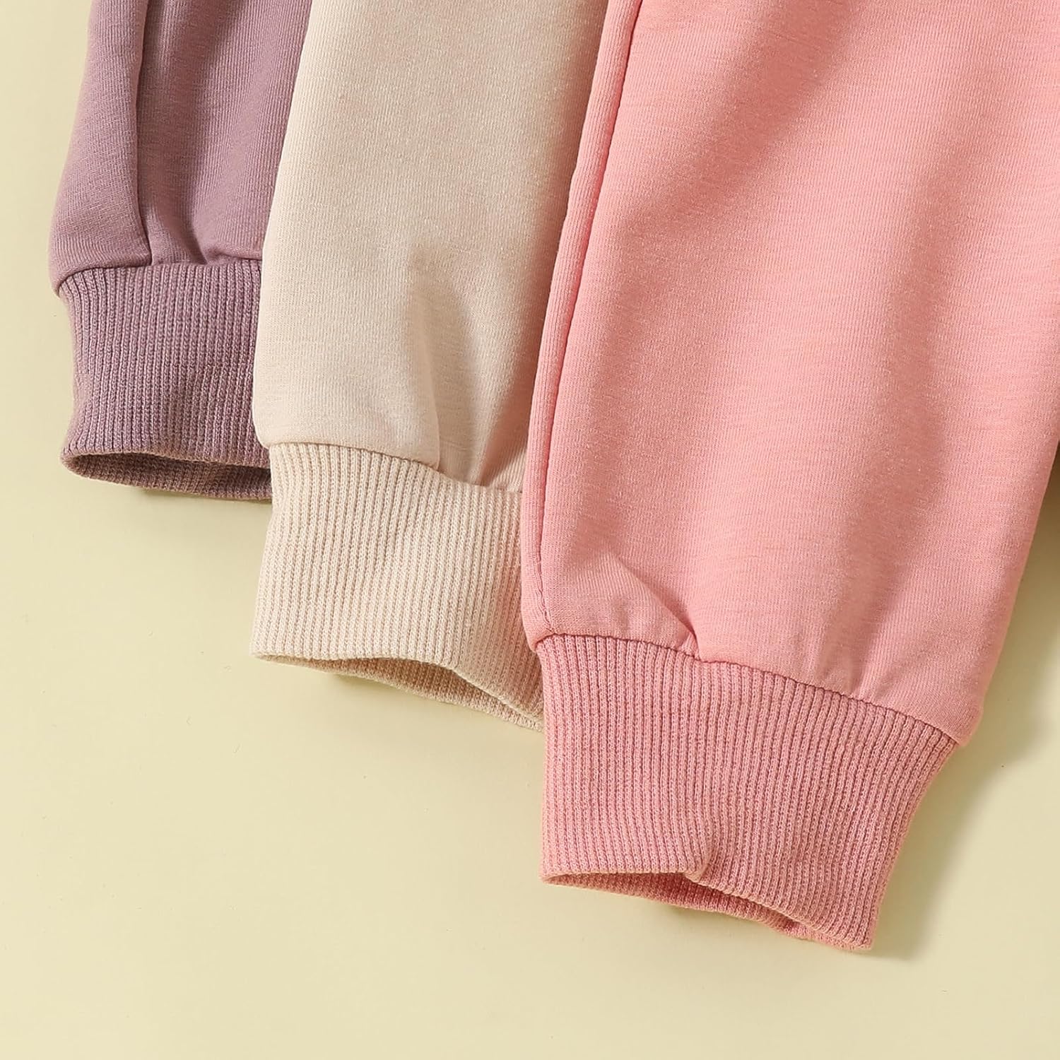 3-Pack Solid Cotton sweatpants for Babies Cute Lightweight