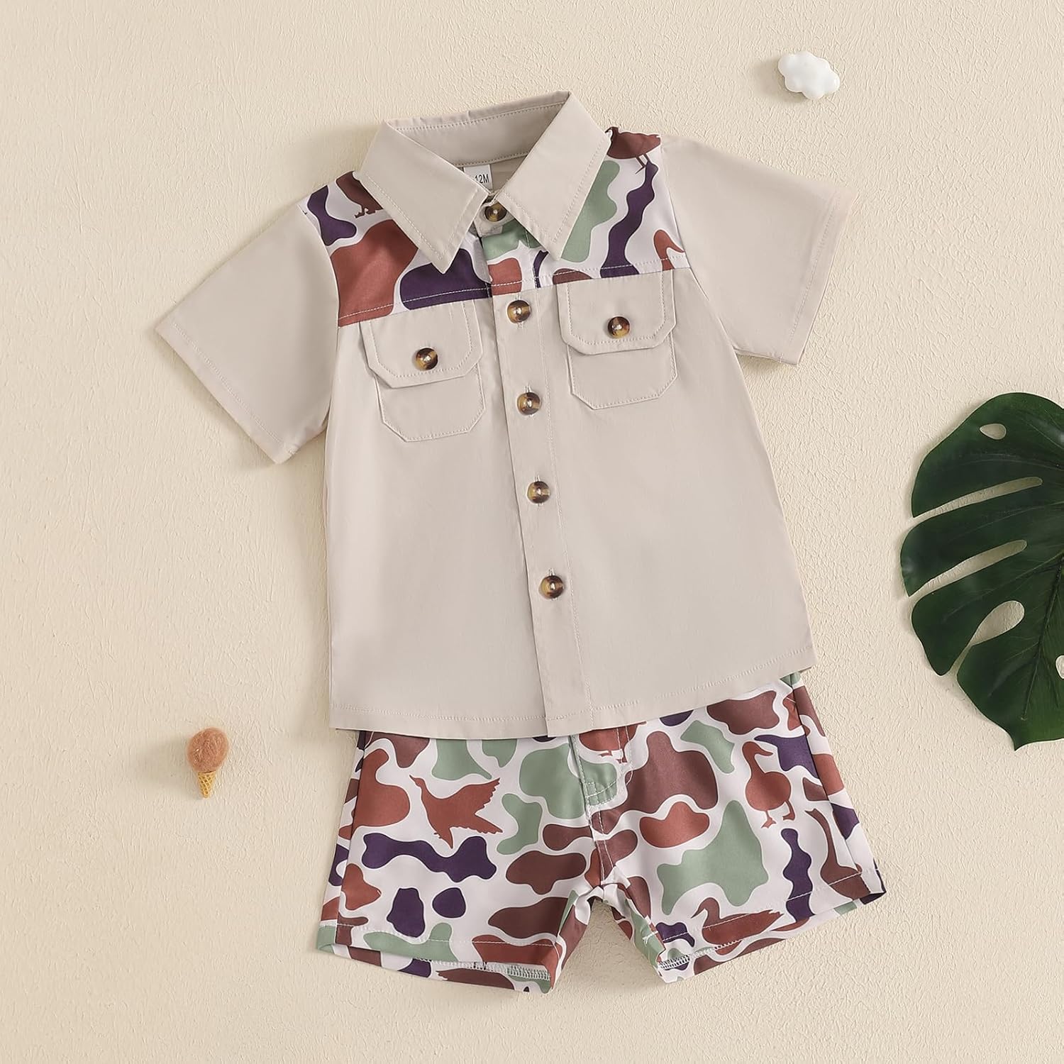 Mobbdow Toddler Boy Duck Camo Hunting Outfit
