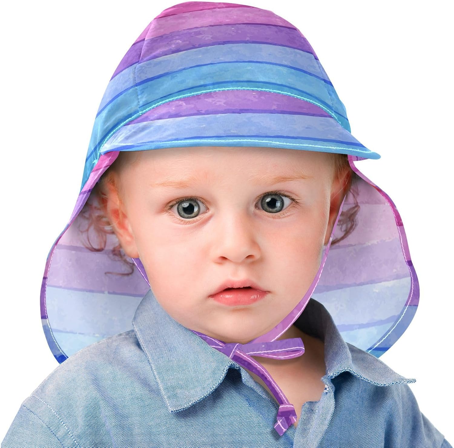 Watercolor Striped Baby Sunhat UPF 50