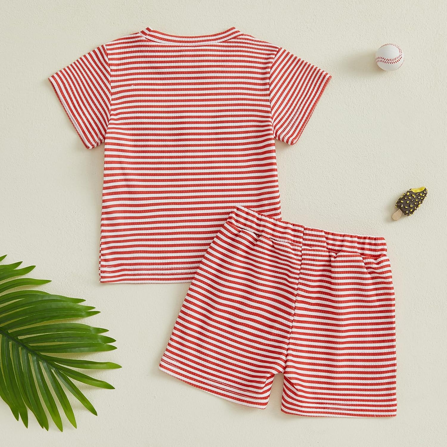 Toddler Baseball Stripe T-Shirt and Shorts Set