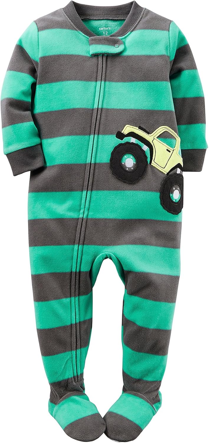Carters Boys 12M-12 One Piece Fleece Monster Truck Sleeper 4