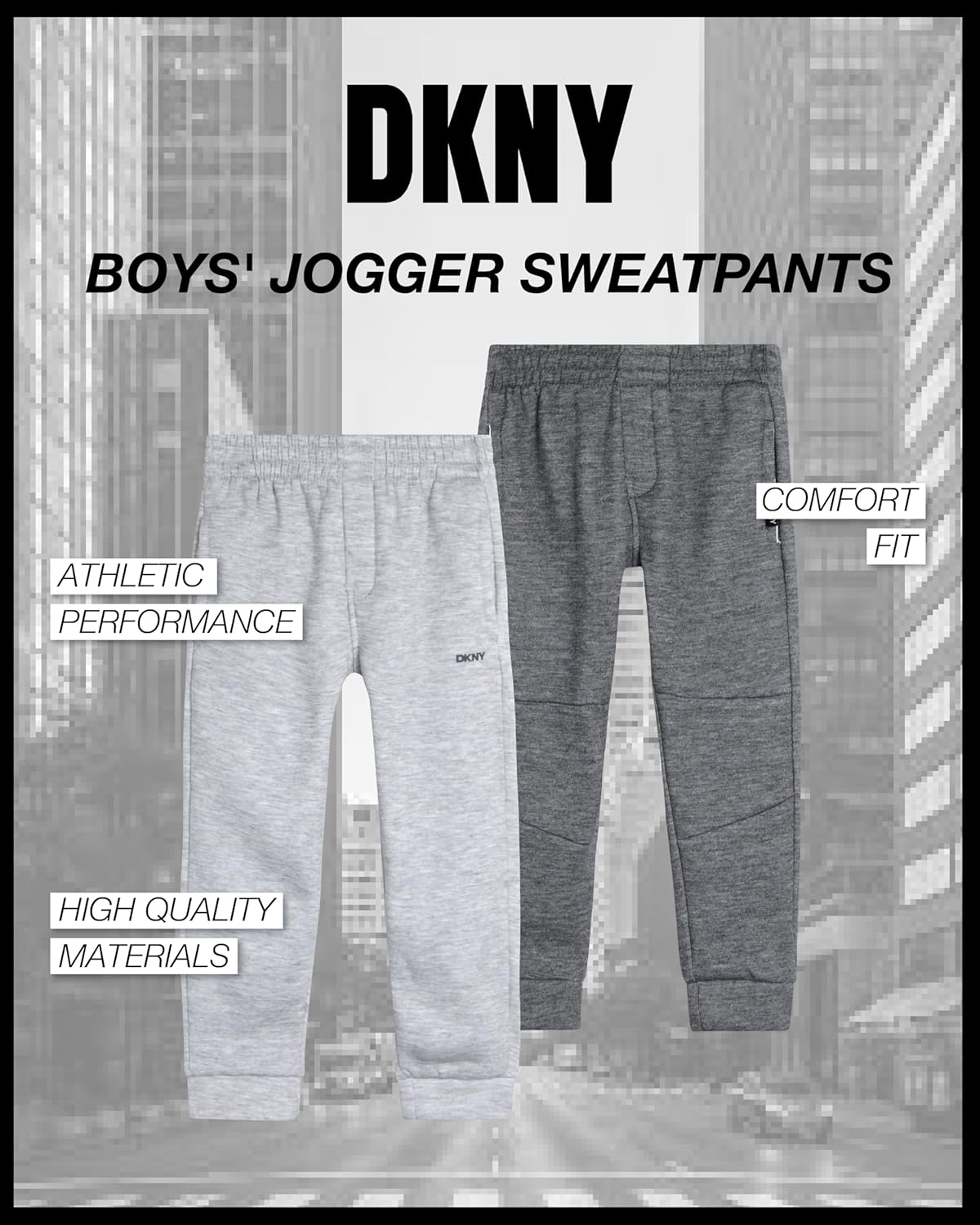 DKNY Baby Boys 2-Pack Fleece Joggers 2T-7