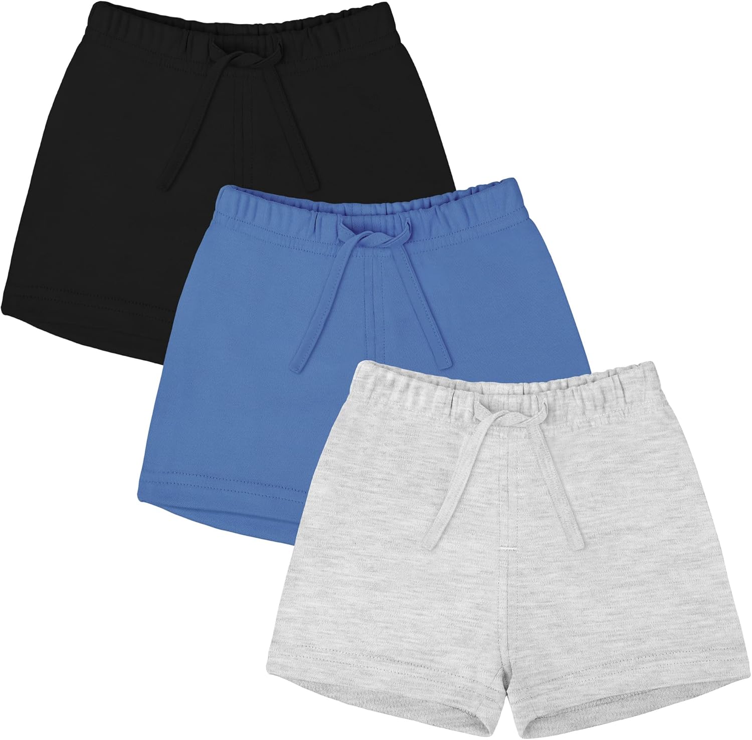 Ruisita 3-Piece Drawstring Cotton Toddler Shorts in Summer