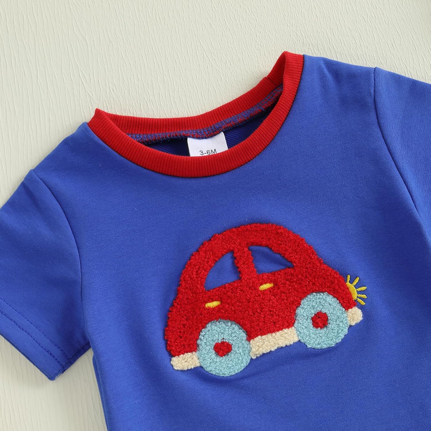 Baby Boy Clothes - Tractor Embroidery T-Shirt Plaid Shorts Set