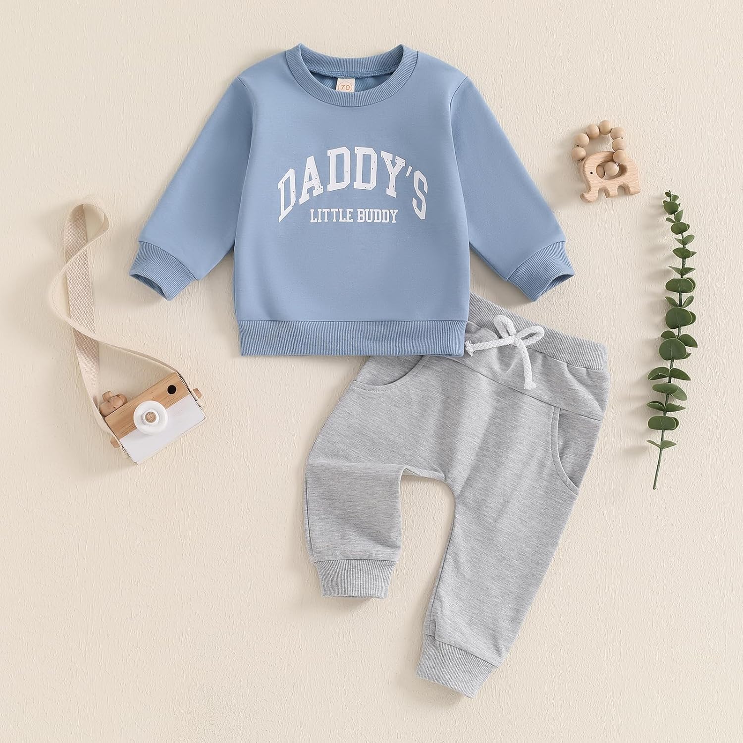Fall Baby Boy Clothes Two-Piece Set Toddler Crewneck Sweatshirt Long Pants