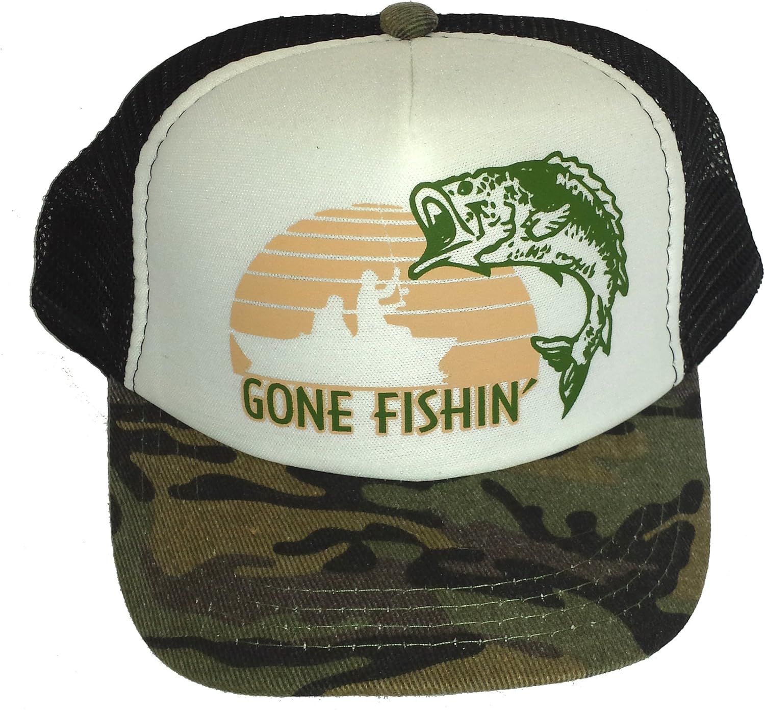 Go Fishin Camo Trucker Hat