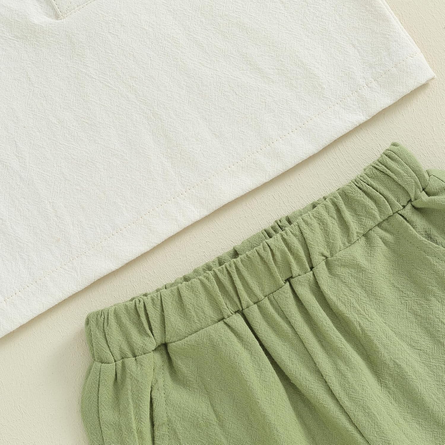 Karuedoo Toddler Baby Boy Cotton Linen 2 Piece Set
