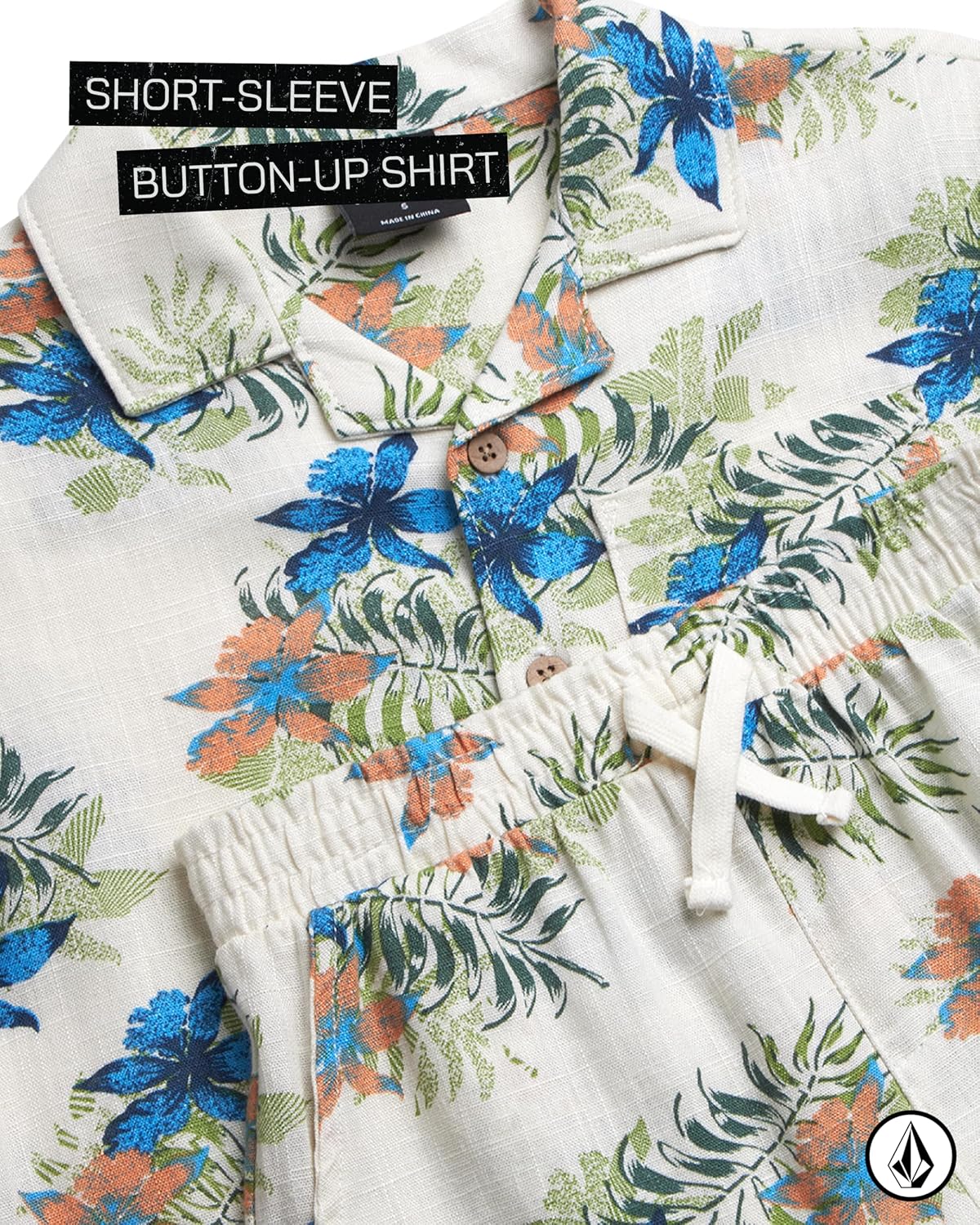 Volcom Boys Flag Camo Button-Down Shirts for Boys