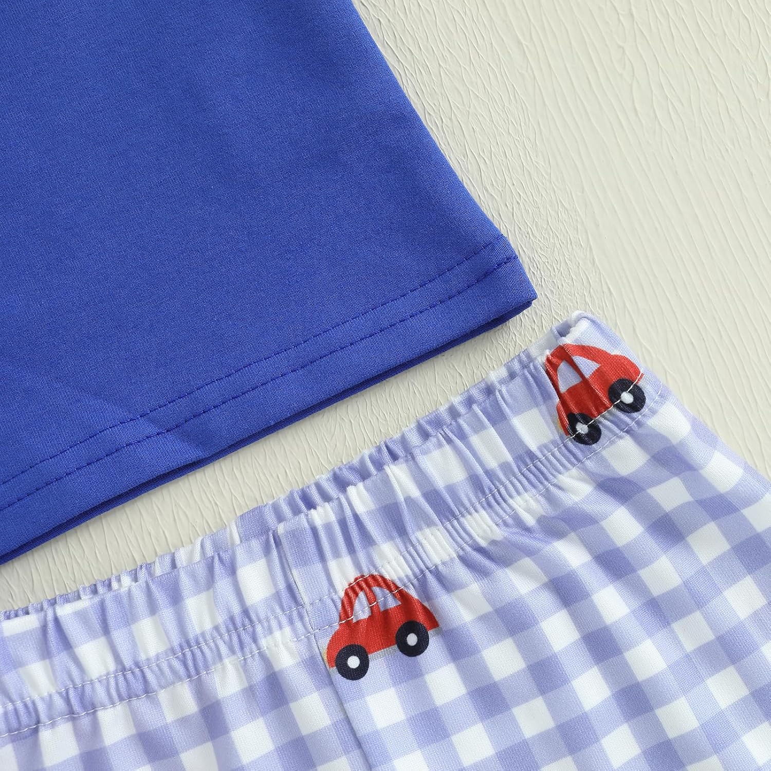 Baby Boy Clothes - Tractor Embroidery T-Shirt Plaid Shorts Set