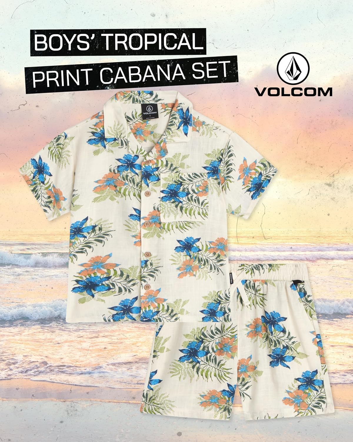 Volcom Boys Flag Camo Button-Down Shirts for Boys