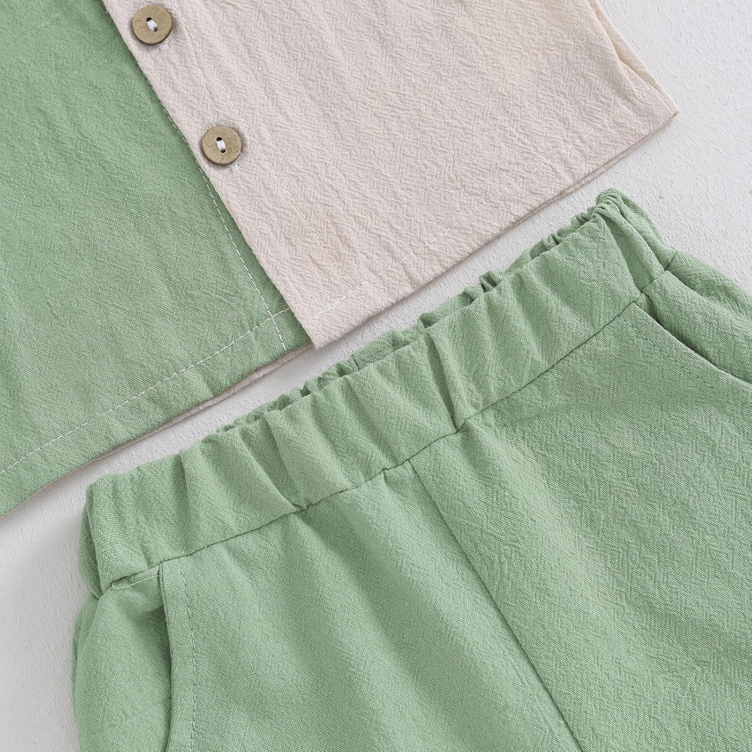 FOMOYUU Toddler Boys Button Down Summer Set