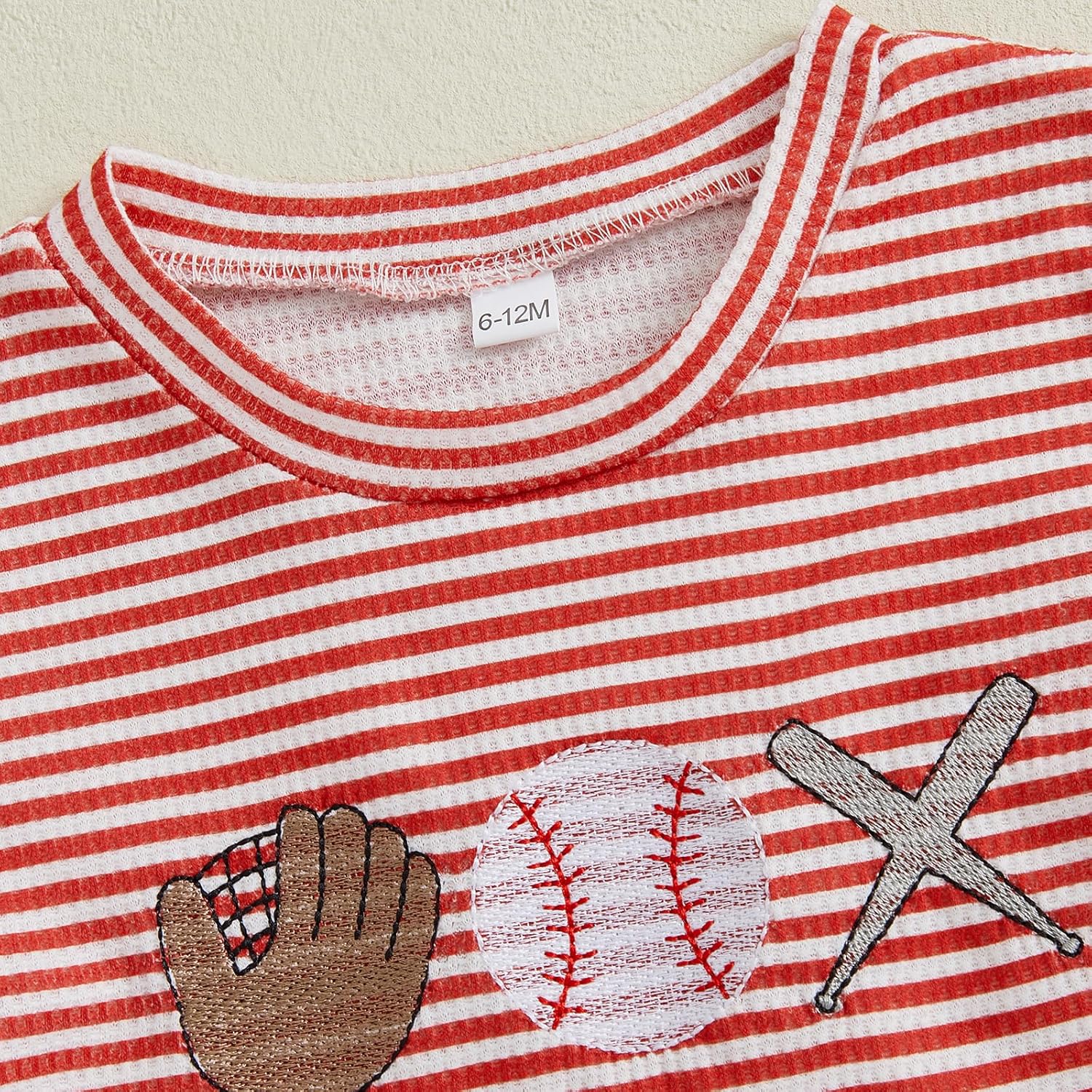 Toddler Baseball Stripe T-Shirt and Shorts Set
